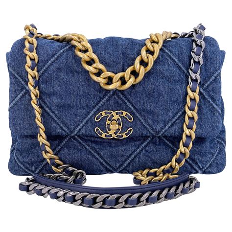 chanel 19 denim price|chanel 19 bag size.